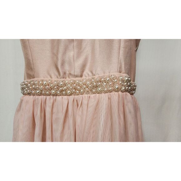 Speechless Juniors' Imitation-Pearl Halter Gown Size 15 Color Pink - Picture 8 of 9